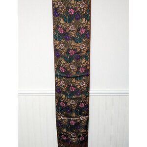 Vintage 100% Silk Scarf, Brown Paisley Made In Korea